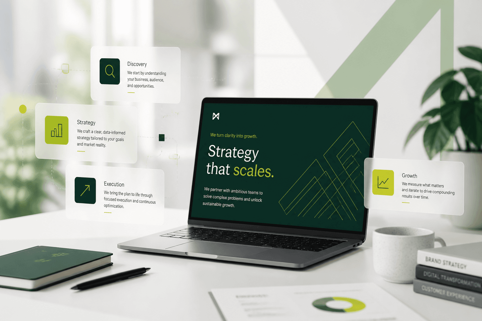 Strategy and technology workspace representing DMrush capabilities